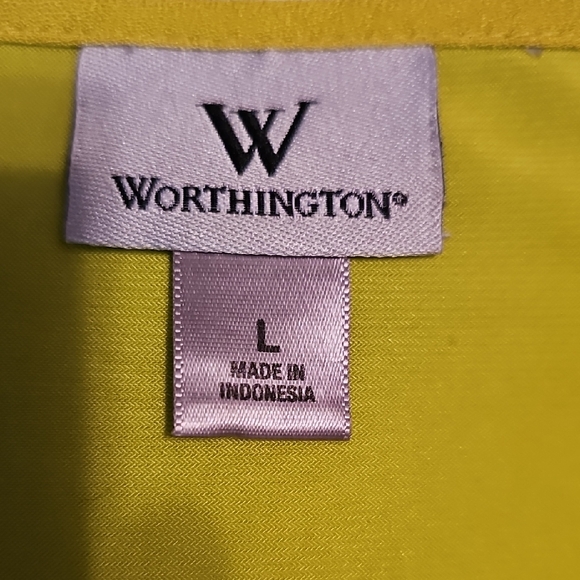 Worthington Chartreuse Embellished Blouse - Picture 3 of 5